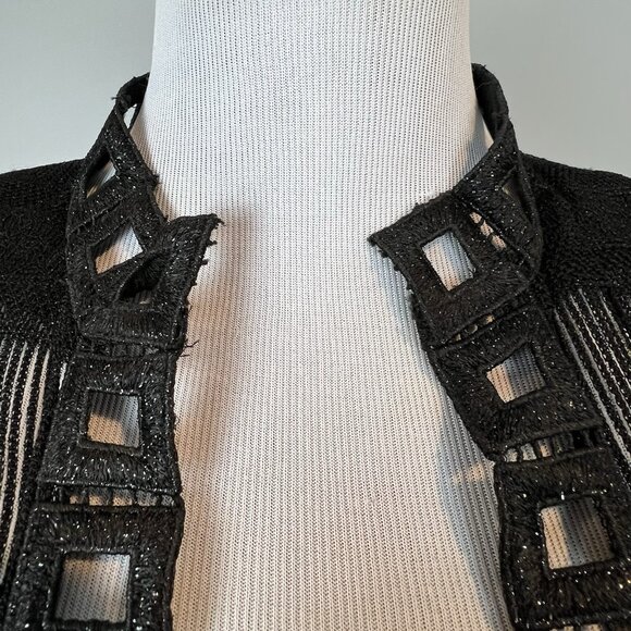 Damianou Black Witchy Duster Size M/L Cardigan Kimono Vintage Whimsigoth - Picture 3 of 14